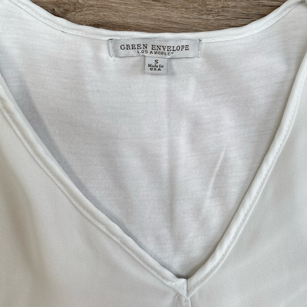 White flowy V-Neck Tank top